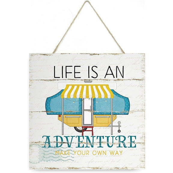 Life Is An Adventure Wooden Plank Sign 7.5x7.5