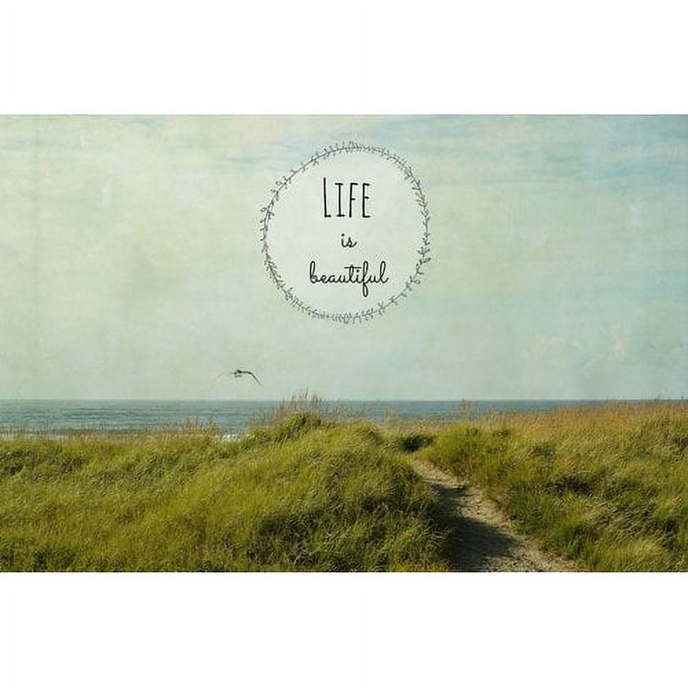 "Life Is Beautiful 2 Text" Painting Print on Wrapped Canvas