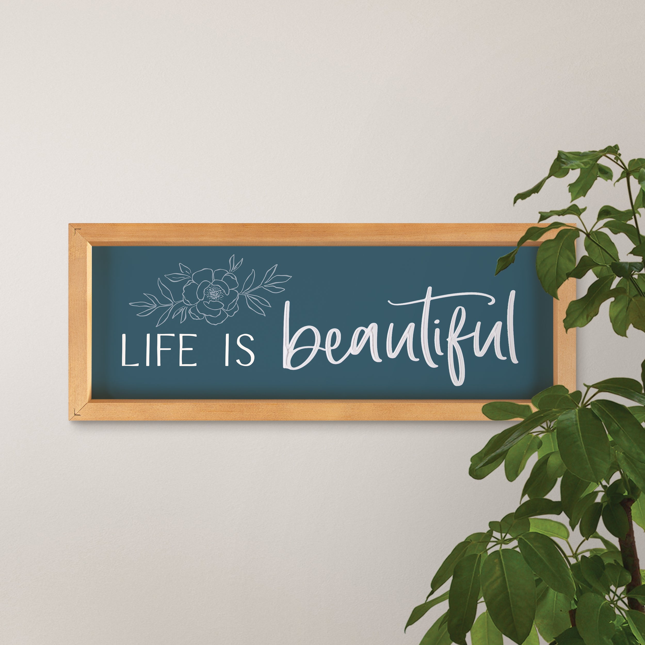**Life Is Beautiful Carved Framed Art