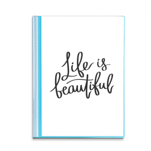 Life Is Beautiful Quote Art Deco  Fashion Book Sheet Protectors Portfolio Binder Folder