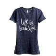 thumbnail image 1 of Life Is Beautiful Women's Fashion Relaxed T-Shirt Tee Heather Navy Medium, 1 of 3