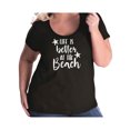 thumbnail image 1 of Life Is Better At The Beach Womens Plus Size Scoopneck Tee, 1 of 1