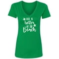 thumbnail image 1 of Life Is Better At The Beach Womens V-Neck T-Shirt, 1 of 2