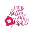 thumbnail image 1 of Life Is Better At The Lake Decal Sticker | 5.5-Inches By 4.8-Inches | Hot Pink Vinyl, 1 of 1