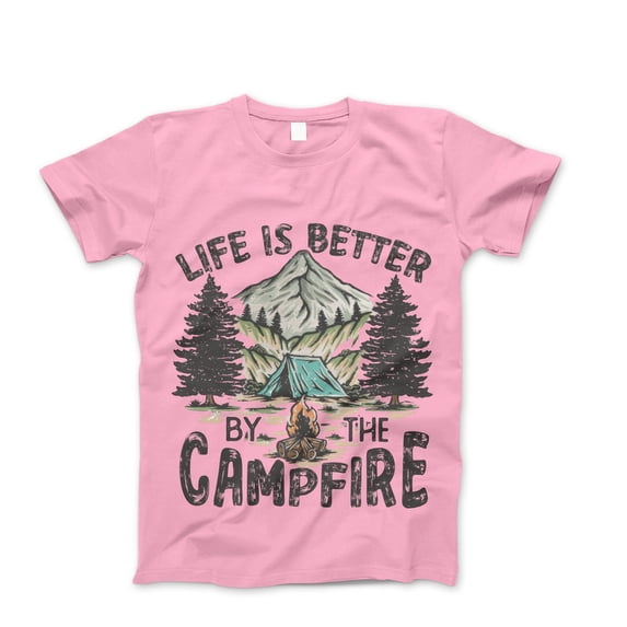 Life Is Better By The Campfire T-Shirt, Camp Crew Shirt, Camp Fire TShirt, Camping Squad Bonfire Nights Happy Camping Tee Shirt, Camper Shirt