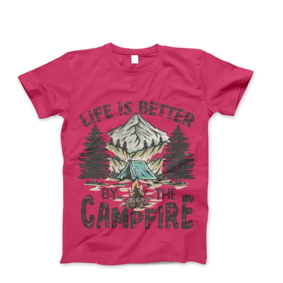 Life Is Better By The Campfire T-Shirt, Camp Crew Shirt, Camp Fire TShirt, Camping Squad Bonfire Nights Happy Camping Tee Shirt, Camper Shirt