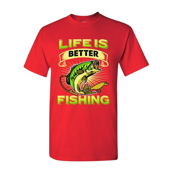 Life Is Better Fishing Fish Sea Animal Funny DT Adult T-Shirt Tee