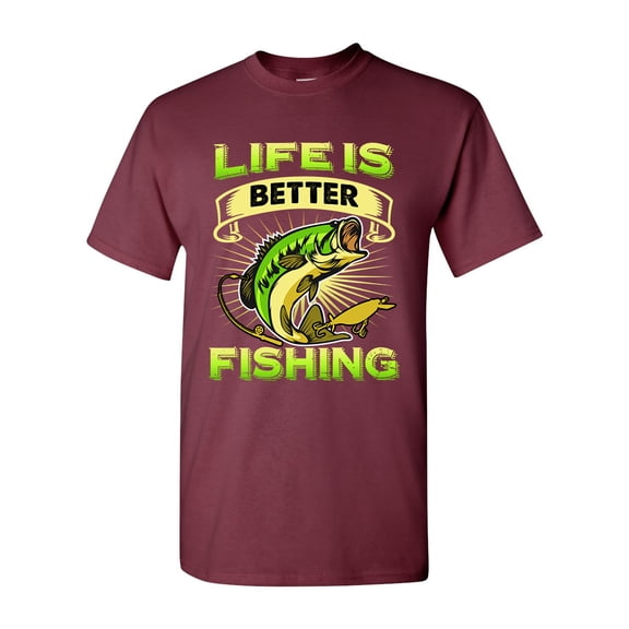 Life Is Better Fishing Fish Sea Animal Funny DT Adult T-Shirt Tee