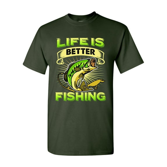 Life Is Better Fishing Fish Sea Animal Funny DT Adult T-Shirt Tee