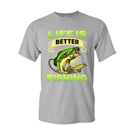 Life Is Better Fishing Fish Sea Animal Funny DT Adult T-Shirt Tee