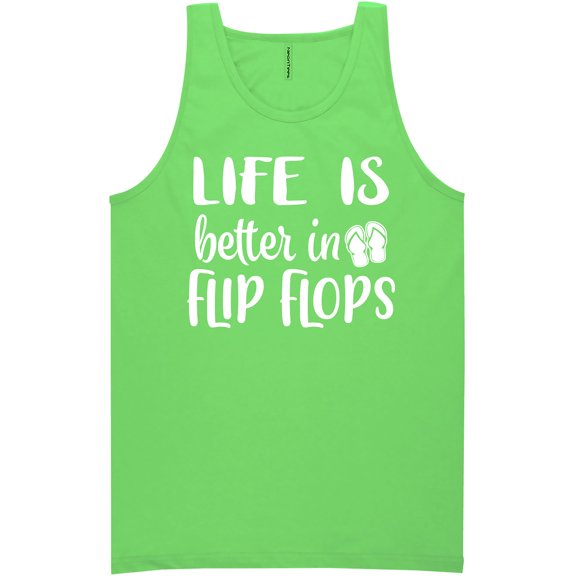 Life Is Better In Flip Flops Neon Tank Top