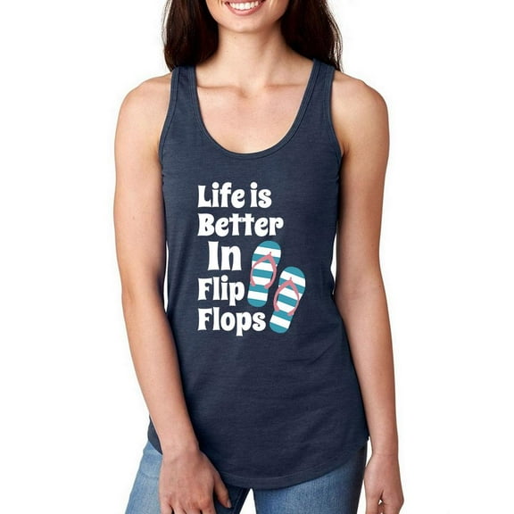 Life Is Better In Flip Flops Racerback Tank Women -Smartprints Designs, Female Small