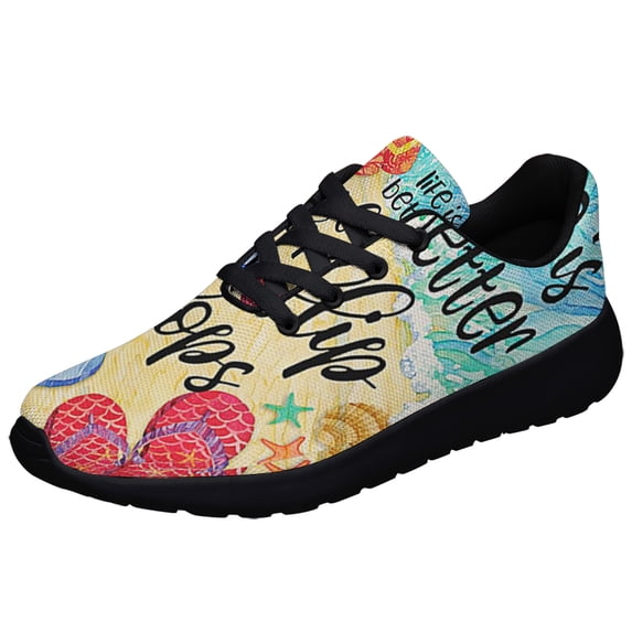 Life Is Better In Flip Flops Shoes Sneakers Black Size 13