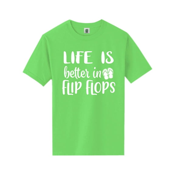 Life Is Better In Flip Flops Short Sleeve Neon T-Shirt