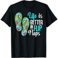 thumbnail image 1 of Life Is Better In Flip Flops Summer Holiday Vacation Beach T-Shirt, 1 of 4