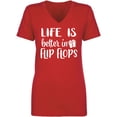 thumbnail image 1 of Life Is Better In Flip Flops Womens V-Neck T-Shirt, 1 of 2