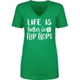 thumbnail image 1 of Life Is Better In Flip Flops Womens V-Neck T-Shirt, 1 of 2