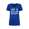 thumbnail image 1 of Life Is Better In Flip Flops Womens V-Neck T-Shirt, 1 of 2