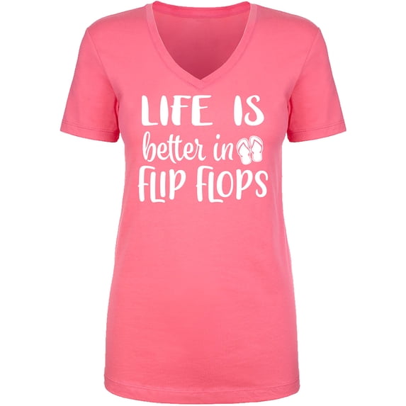 Life Is Better In Flip Flops Womens V-Neck T-Shirt