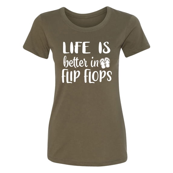 Life Is Better In Flip Flops Womens crewneck tee