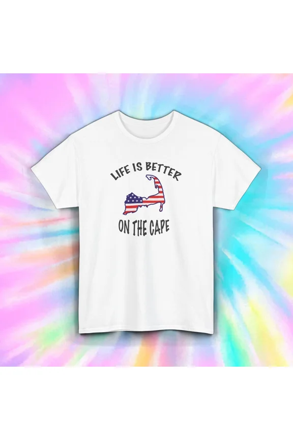 Life Is Better On The Cape Cape Cod Massachusetts Coastal Vacation Graphic Unisex T-Shirt, up to size 5XL