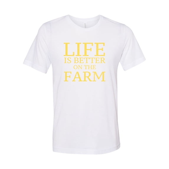 "Life Is Better On The Farm, Farm Shirt, Soft Bella Canvas, Country Concert Shirt,, White, MEDIUM"