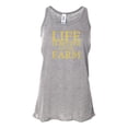 thumbnail image 1 of "Life Is Better On The Farm, Farm Tank Top, Farm Racerback, Soft Bella Canvas, Women's Farm Shirt, Country Concert Shirt, Concert Tank Top, Mauve Marble, EXTRA SMALL", 1 of 1
