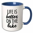 thumbnail image 1 of 3drose, Life Is Better on the Lake, 11oz Two-tone Blue Mug, 1 of 6