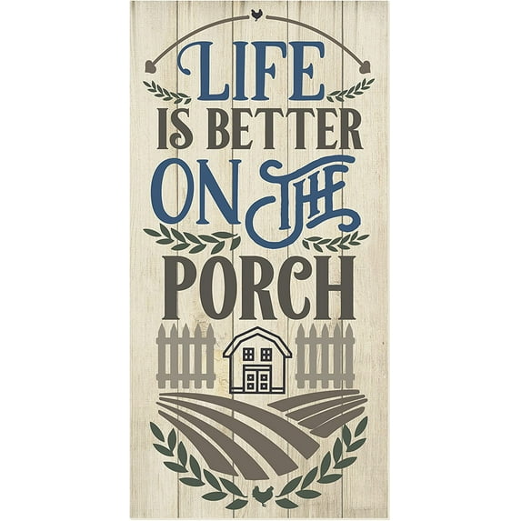 Life Is Better On The Porch Rustic Pallet Style Wood Wall Sign 9x18