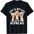 thumbnail image 1 of Life Is Better With Alpacas - Zoologist Farm Animal Lover T-Shirt, 1 of 3