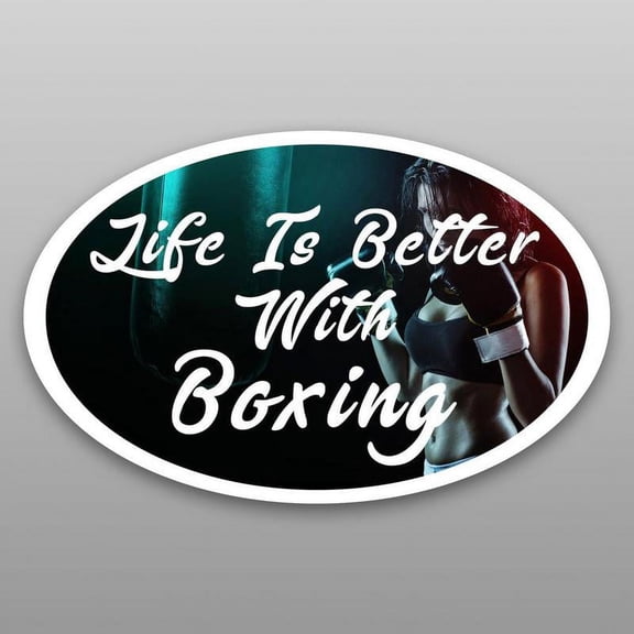 Life Is Better With Boxing Vinyl Decal Sticker | Cars Trucks Vans Windows Walls Cups Laptops | Full Color Printed | 5.5 X 3 | KCD2020