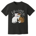 thumbnail image 1 of Life Is Better With Cats Funny Valentines Day Cat Mom Comfort Color T-Shirt, Unisex, up to size 4XL, 1 of 4