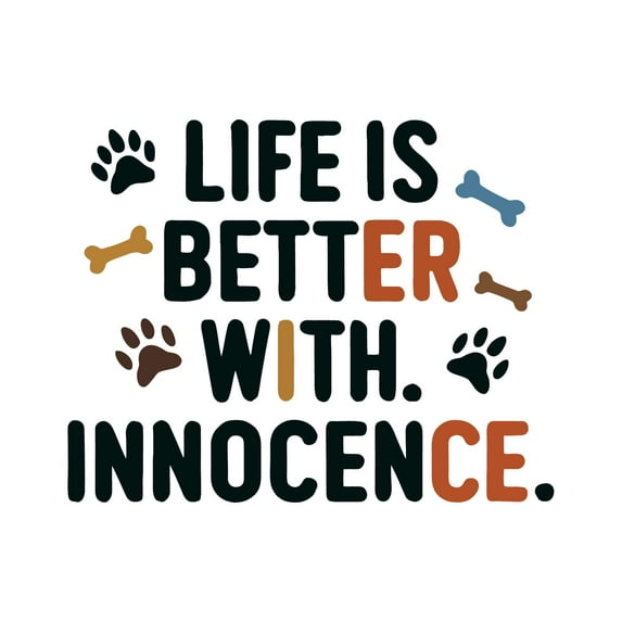Life Is Better With Innocence Pure Unspoiled Childlike Heartwarming Quote Wall Art Sticker Designs Vinyl Stickers For Home House Walls Rooms Windows Bedroom Decoration Size (28x28 inch)