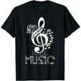 thumbnail image 1 of Life Is Better With Music Notes Musical Sheet Musician Music T-Shirt, 1 of 4