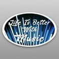 thumbnail image 1 of Life Is Better With Music Vinyl Decal Sticker | Cars Trucks Vans Windows Walls Cups Laptops | Full Color Printed | 5.5 X 3 | KCD2048, 1 of 1