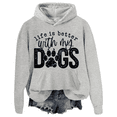 thumbnail image 1 of Life Is Better With My Dogs Hoodie Funny Dog Paw Print Tee Unisex, 1 of 7
