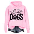 thumbnail image 1 of Life Is Better With My Dogs Hoodie Funny Dog Paw Print Tee Unisex, 1 of 7