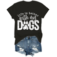 thumbnail image 1 of Life Is Better With My Dogs Shirt Funny Dog Paw Print Tee Unisex, 1 of 7