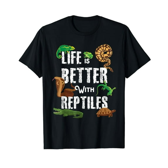 Life Is Better With Reptiles Lizard Reptile Pet Lover T-Shirt