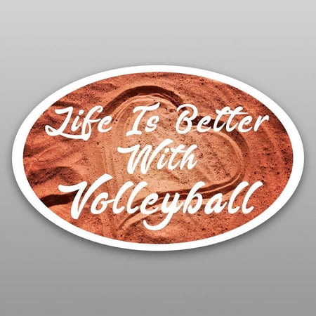 Life Is Better With Volleyball Vinyl Decal Sticker | Cars Trucks Vans Windows Walls Cups Laptops | Full Color Printed | 5.5 X 3 | KCD2063
