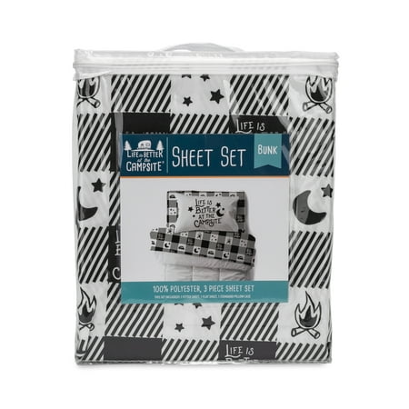 Life Is Better at The Campsite Bunk Bed Sheet Set - Multicolor, Polyester (53475)