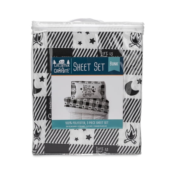 Life Is Better at The Campsite Bunk Bed Sheet Set - Multicolor, Polyester (53475)