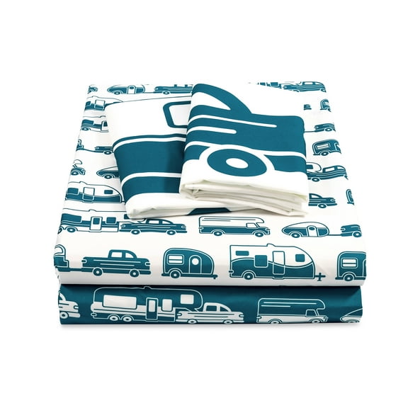 Life Is Better at The Campsite RV Queen Bed Sheets - Multicolor, Polyester (53298)