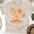 thumbnail image 1 of Life Is Better at the Beach T-Shirt – Tropical Palm Island Graphic Tee, Sand, Size 3XL, 1 of 6