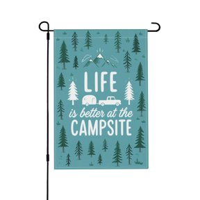 Life Is Better at the Campsite RV Garden Flag with Camper Sketch Design for Outdoor Decor 12x18 in