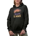 thumbnail image 1 of Life Is Better at the Lake Quote Art Merch Gift, Black Hooded Sweatshirt or Hoodie, XL, 1 of 5