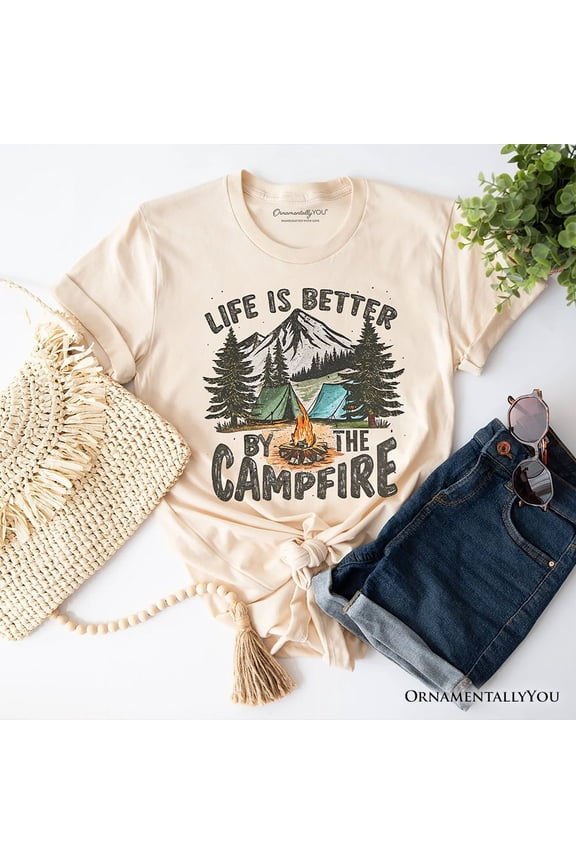 Life Is Better by the Campfire T-Shirt, Outdoors Camping Tee