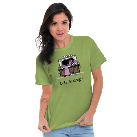 Life Is Crap Ladies TShirts Tees T For Women Bad Hair Day Relatable Gift Idea
