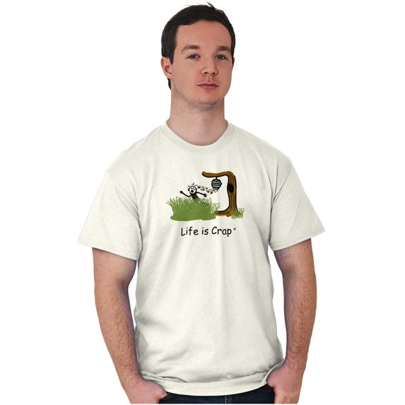 Life Is Crap Mens T-Shirts T Shirts Tees Tshirt Life is Crap Bee Attack Unlucky Gift Idea
