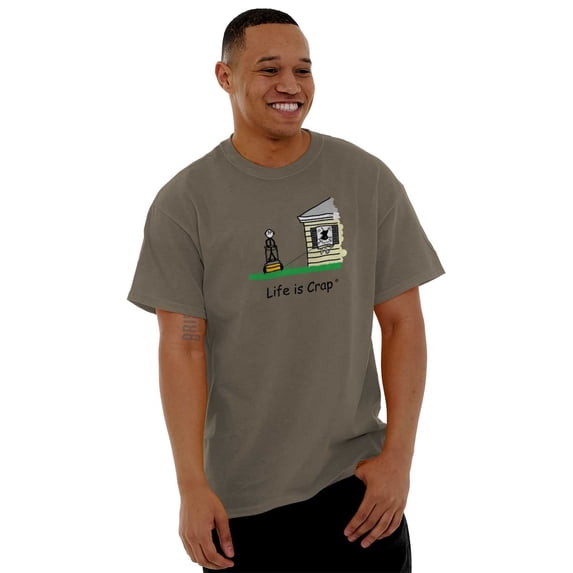 Life Is Crap Mens T-Shirts T Shirts Tees Tshirt Life is Crap Broken Window Funny Shirt | Cool Gift Idea Ed